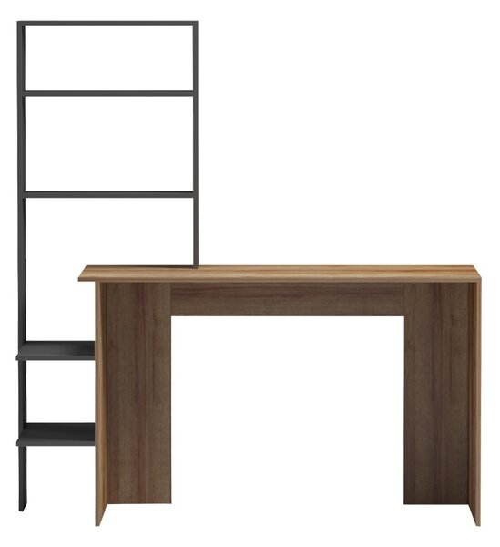 Работно бюро Bivoro с рафтове Кафяво 146x55x129 cm