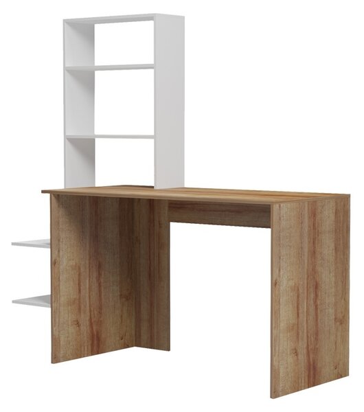 Работно бюро Bivoro с рафтове Кафяво 146x55x129 cm
