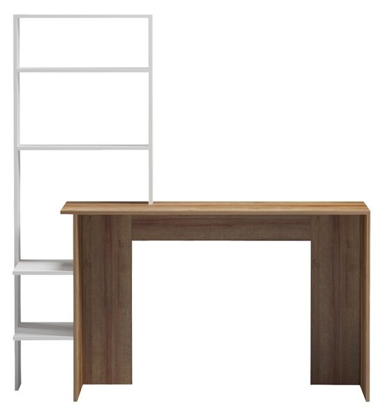 Работно бюро Bivoro с рафтове Кафяво 146x55x129 cm