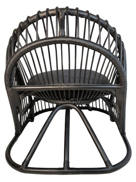 Фотьойл с възглавница Tromso Boho Black 80x85x98 cm