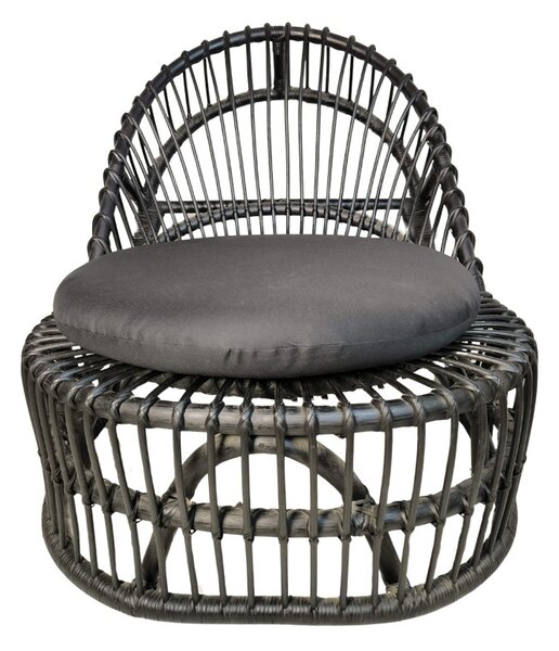 Фотьойл с възглавница Tromso Boho Black 80x85x98 cm