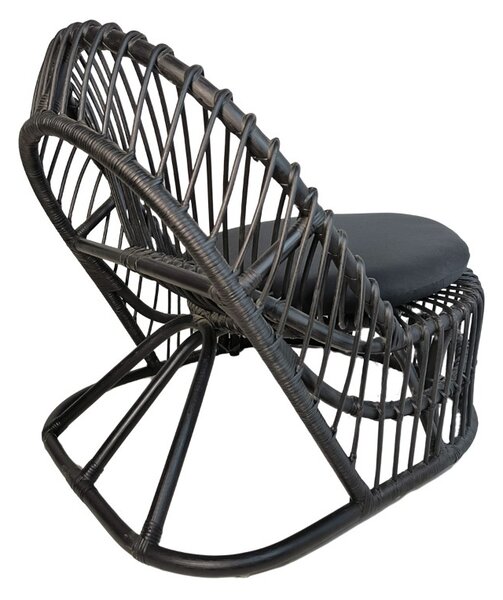 Фотьойл с възглавница Tromso Boho Black 80x85x98 cm