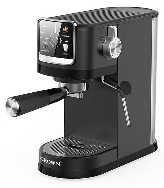 Кафемашина еспресо Crown CEM-1539D, 1500W, 20bar, 1.25l вместимост на резервоара за вода, защита от прегряване и свръхналягане, черна