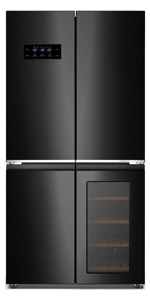Хладилник с фризер Finlux FFD605WBL, клас E, 606 л. общ обем, свободностоящ, 265 kWh/годишно, Super Freeze, Super Cooling, черен