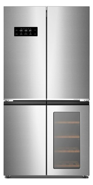 Хладилник с фризер Finlux FFD605WIX, клас E, 606 л. общ обем, свободностоящ, 265 kWh/годишно, Super Freeze, Super Cooling, инокс