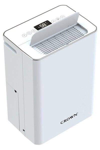 Обезвлажнител на въздух Crown CDH-12L3W, 290W, 2.5 l резервоар, карбонов и прахов филтър, таймер, бял