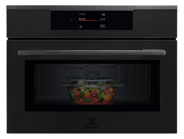 Микровълнова фурна Electrolux KVM9E2XT, за вграждане, с грил, сензорно управление, 1000W, 44 л. обем, черна