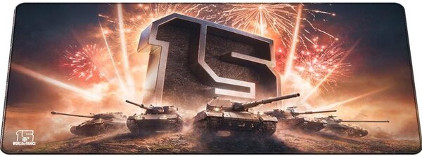 Подложка за мишка FSHOLDING World of Tanks 15 Anniversary XL, гейминг, многоцветен, 900 x 420 x 4 мм
