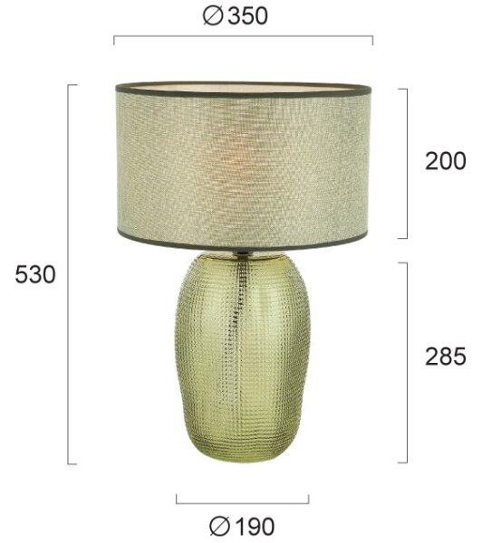 Настолна лампа JENIFER 1xE27/40W/230V зелена