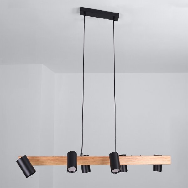 Brilagi - LED RGBW димируем полилей на кабел SELE 6xGU10/6,5W/230V черен/дъб