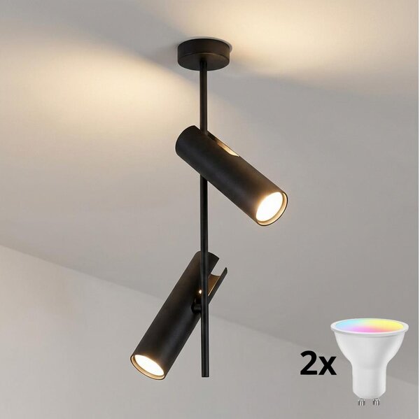 Brilagi - LED RGBW димируем полилей на тръба BRANCH 2xGU10/6,5W/230V черен