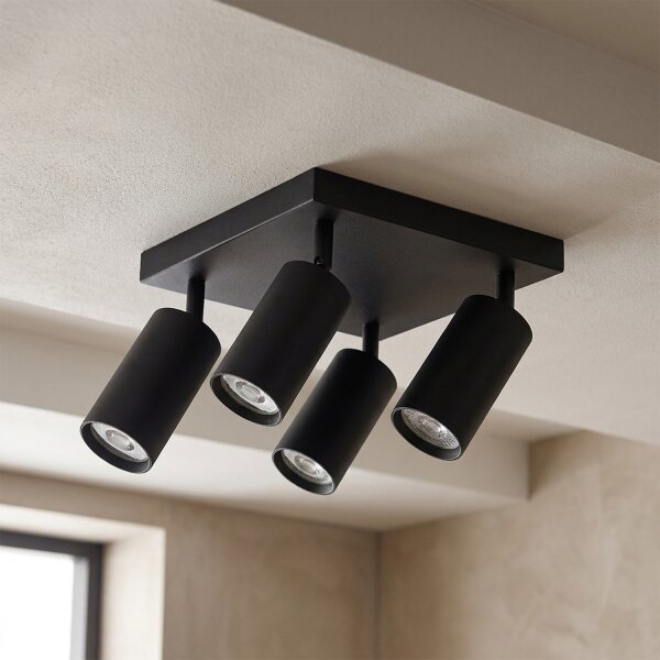 Brilagi - LED RGBW димируемо точково осветително тяло SELE SQUARE 4xGU10/6,5W/230V черно