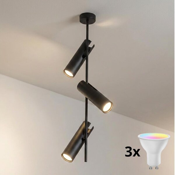 Brilagi - LED RGBW димируем полилей на штанга BRANCH 3xGU10/6,5W/230V черен