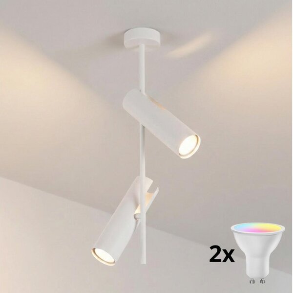 Brilagi - LED RGBW димиращ полилей на штанга BRANCH 2xGU10/6,5W/230V бял