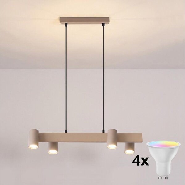 Brilagi - LED RGBW димируем полилей на кабел SELE 4xGU10/6,5W/230V бежов