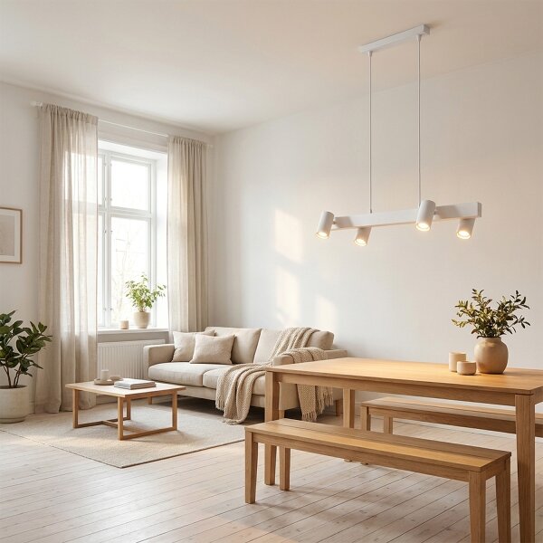 Brilagi - LED RGBW димируем полилей с окачване на кабел SELE 4xGU10/6,5W/230V бял