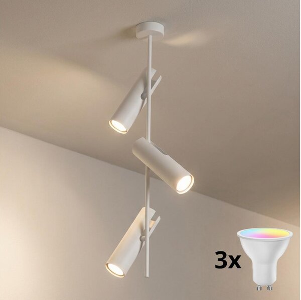 Brilagi - LED RGBW полилей на штанга с възможност за димиране BRANCH 3xGU10/6,5W/230V бял