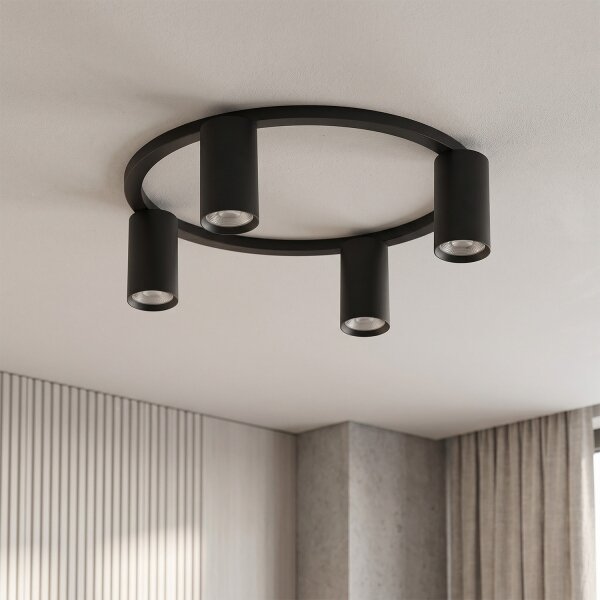 Brilagi - LED RGBW димируемо таванно осветително тяло SELE 4xGU10/6,5W/230V черно