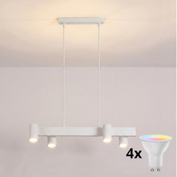 Brilagi - LED RGBW димируем полилей с окачване на кабел SELE 4xGU10/6,5W/230V бял