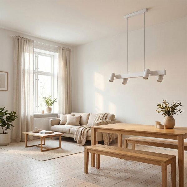 Brilagi - LED RGBW димируем полилей с окачване на кабел SELE 4xGU10/6,5W/230V бял