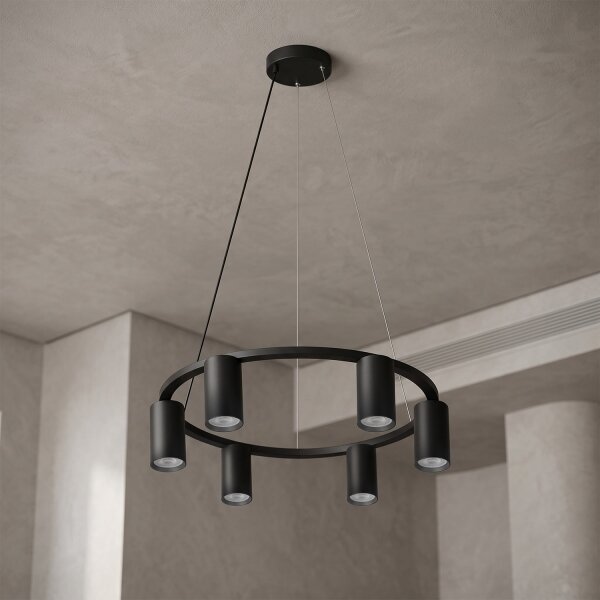Brilagi - LED RGBW димируем висящ полилей на кабел SELE 6xGU10/6,5W/230V черен