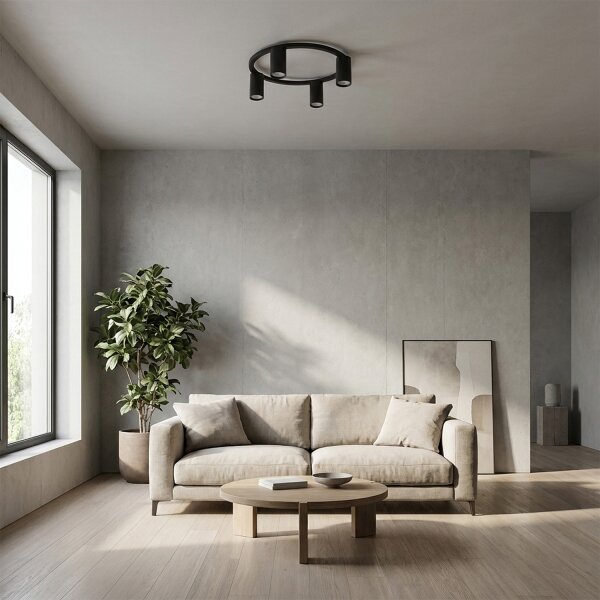 Brilagi - LED RGBW димируемо таванно осветително тяло SELE 4xGU10/6,5W/230V черно