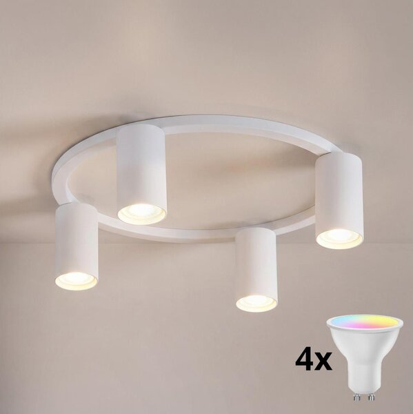 Brilagi - LED RGBW димируемо таванно осветително тяло SELE 4xGU10/6,5W/230V бяло