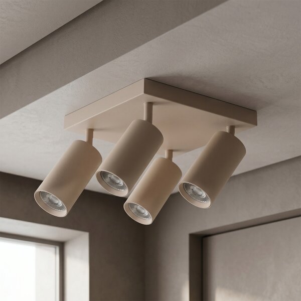 Brilagi - LED RGBW димируемо точково осветително тяло SELE SQUARE 4xGU10/6,5W/230V бежово