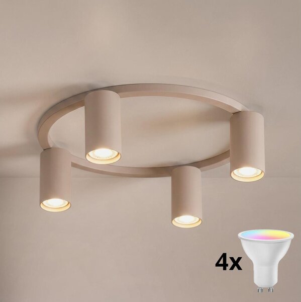 Brilagi - LED RGBW димируемо таванно осветително тяло SELE 4xGU10/6,5W/230V бежово