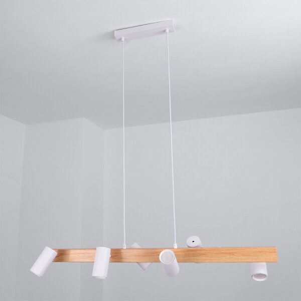 Brilagi - LED RGBW димируем полилей на кабел SELE 6xGU10/6,5W/230V бял/дъб