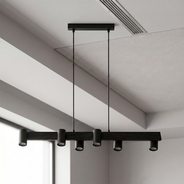 Brilagi - LED RGBW полилей с възможност за димиране на кабел SELE 6xGU10/6,5W/230V черен