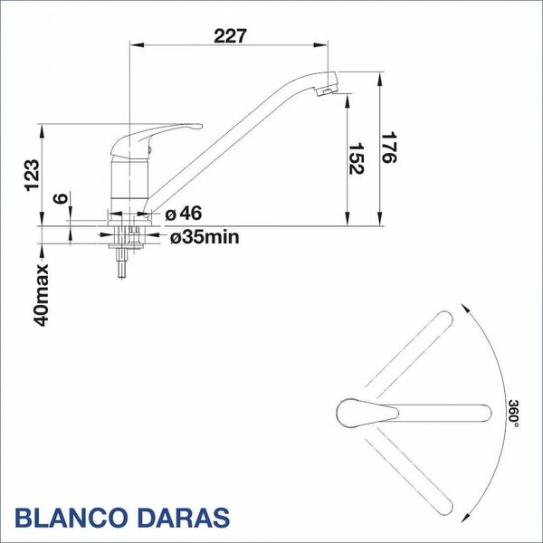 Комплект Blanco: Кухненска мивка от неръждаема стомана Top + смесител Daras, хром