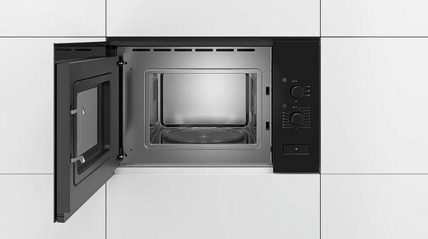 Микровълнова фурна за вграждане Bosch BFL520MB0, 20л, 800 W, 5 степени, Асистент за почистване, Авто. изключване, Черен