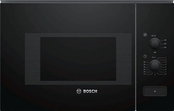 Микровълнова фурна за вграждане Bosch BFL520MB0, 20л, 800 W, 5 степени, Асистент за почистване, Авто. изключване, Черен