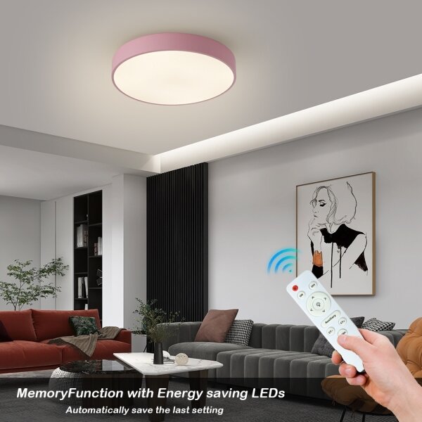 Brilagi - Димируем LED таванен плафон POOL LED/48W/230V 3000-6000K 40 cm розов + дистанционно управление
