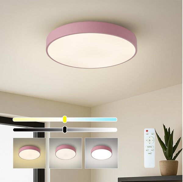 Brilagi - Димируем LED таванен плафон POOL LED/48W/230V 3000-6000K 40 cm розов + дистанционно управление