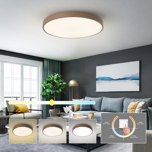 Brilagi - LED таванно осветително тяло POOL, 60 W, 230 V, 3000/4000/6000 K, 60 см, кафяво