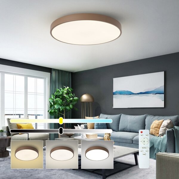 Brilagi - димируемо LED таванно осветително тяло POOL LED/60W/230V 3000-6000K 60 см кафяво + дистанционно управление