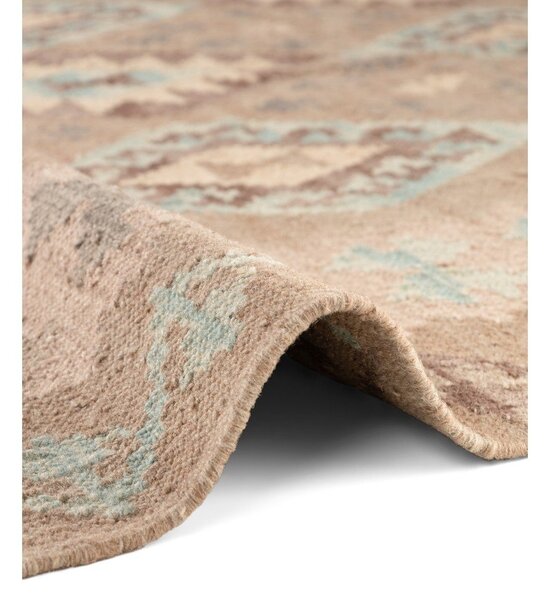 Светлосин и бежов двустранен ръчно изработен вълнен килим 160x230 cm Kamal Dune – Nouristan