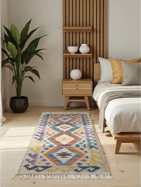 Двустранна ръчно изработена вълнена пътека 60x190 cm Kamal Oasis – Nouristan