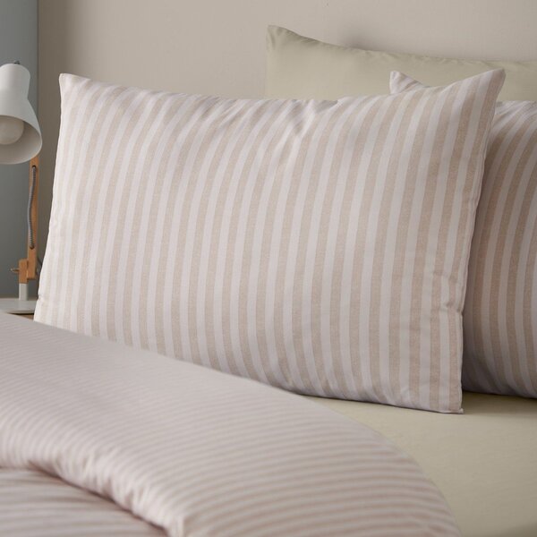 Бежово единично спално бельо 135x200 cm Epping Textured Stripe – Catherine Lansfield