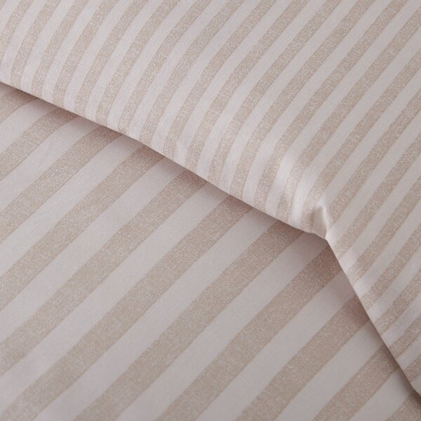 Бежово единично спално бельо 135x200 cm Epping Textured Stripe – Catherine Lansfield