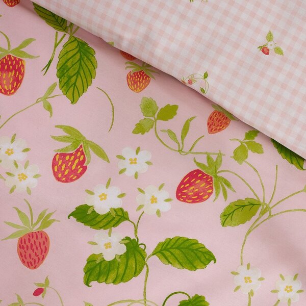 Розово единично спално бельо 135x200 cm Strawberry Frills – Catherine Lansfield
