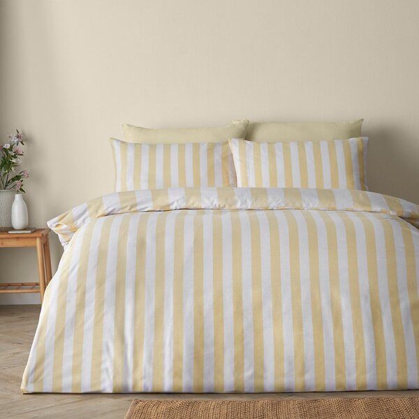 Жълто единично спално бельо 135x200 cm Cove Stripe – Catherine Lansfield