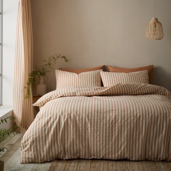 Оранжево единично спално бельо 135x200 cm Cotton Rich Woven Stripe – Pineapple Elephant