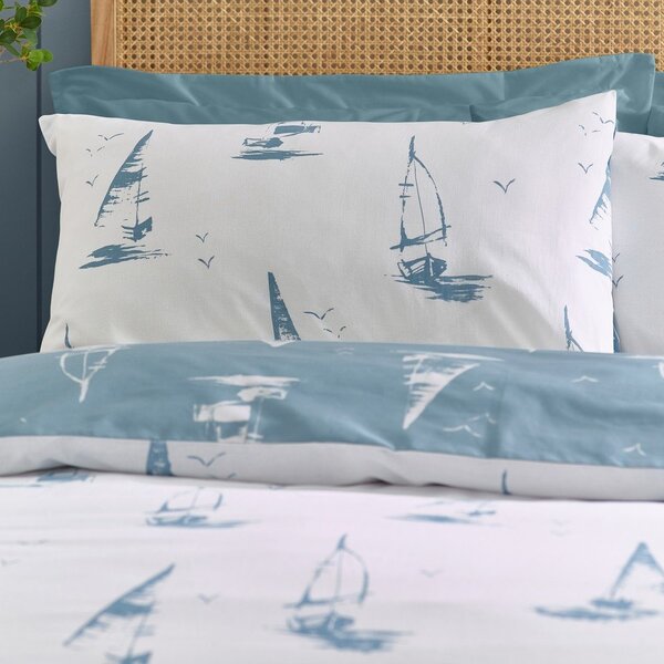 Синьо единично спално бельо 135x200 cm Salcombe Boats – Catherine Lansfield