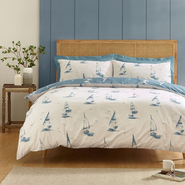 Синьо единично спално бельо 135x200 cm Salcombe Boats – Catherine Lansfield