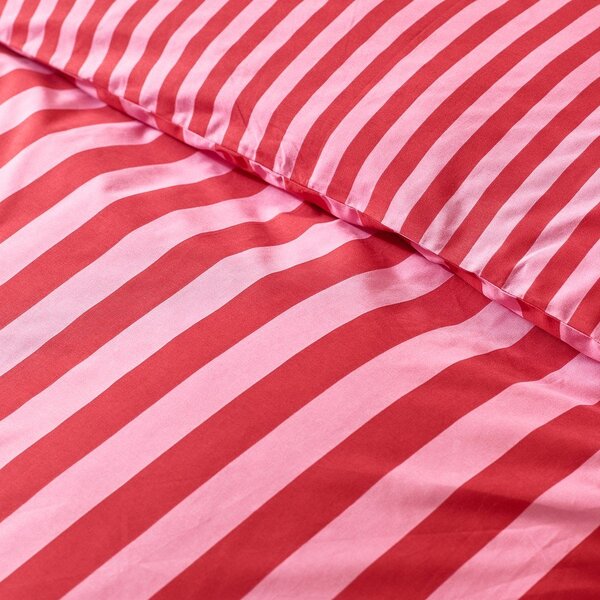 Червено/розово единично спално бельо 135x200 cm Stripe Tease – Sassy B