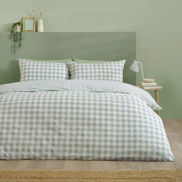 Зелено единично спално бельо 135x200 cm Bamford Gingham Check – Catherine Lansfield
