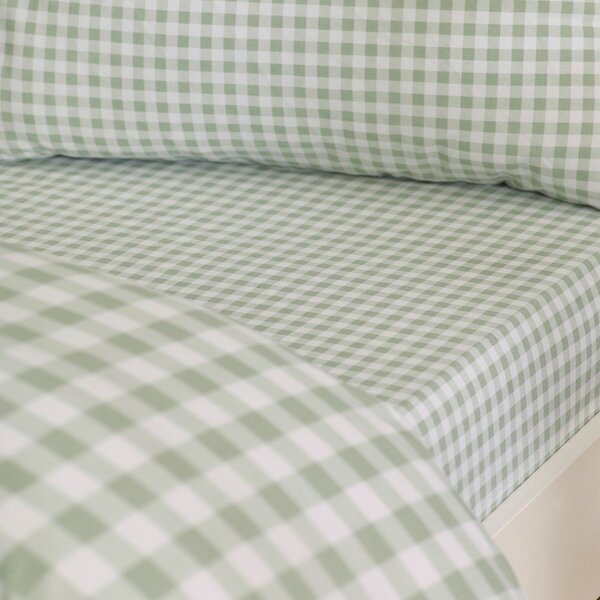 Зелено единично спално бельо 135x200 cm Bamford Gingham Check – Catherine Lansfield